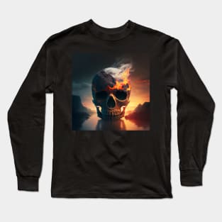 Spooky Skull Art Long Sleeve T-Shirt